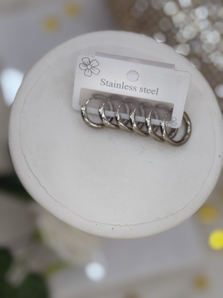 Stainless Steel Gümüş Halka Küpe