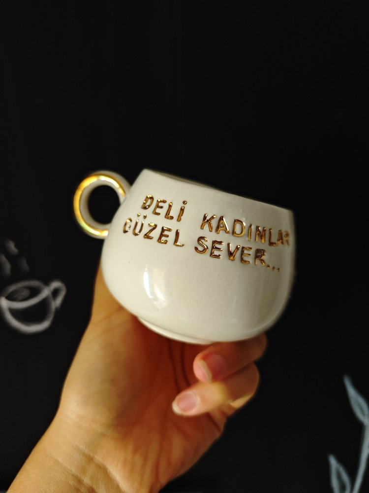 Porselen altın dekorlu fincan 180 ml (duble Türk kahvesi)
