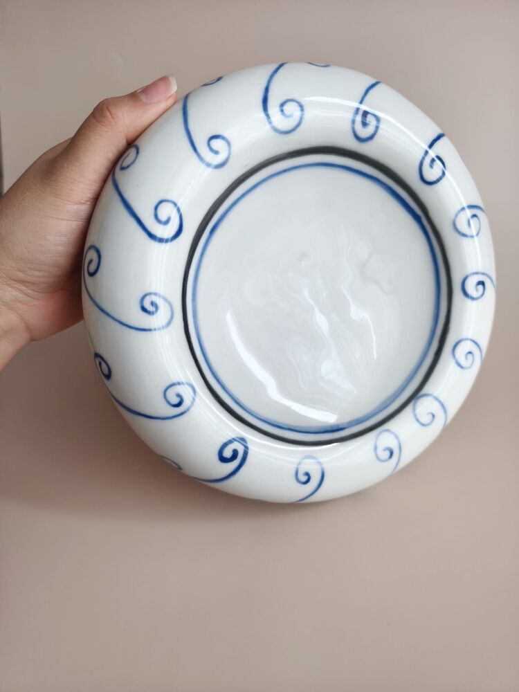 Çini Desenli Porselen Chef Tabağı