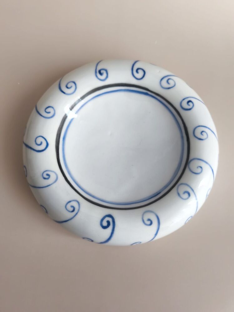 Çini Desenli Porselen Chef Tabağı