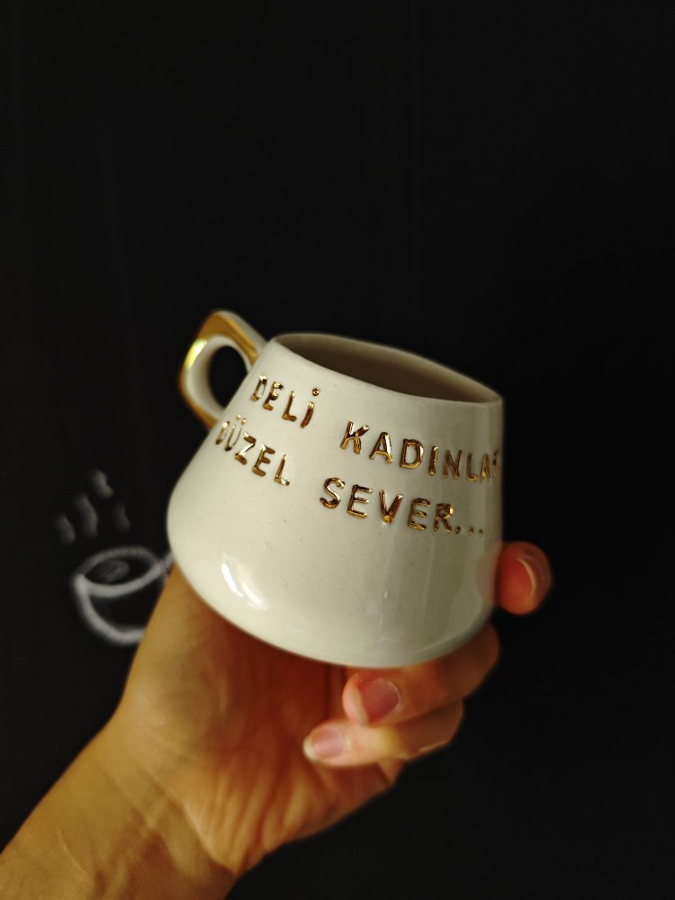 Porselen Altın dekorlu fincan 180 ml (duble Türk kahvesi)