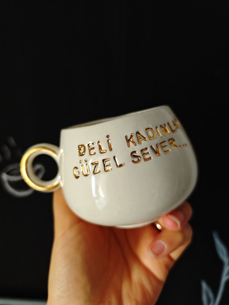Porselen altın dekorlu fincan 180 ml (duble Türk kahvesi)