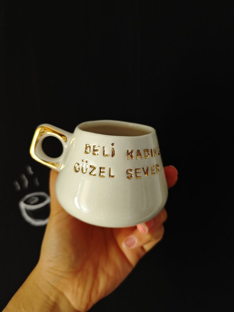 Porselen Altın dekorlu fincan 180 ml (duble Türk kahvesi)
