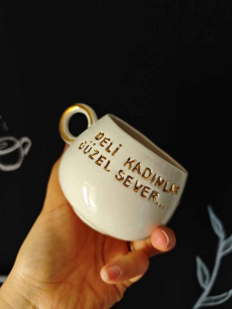 Porselen altın dekorlu fincan 180 ml (duble Türk kahvesi)