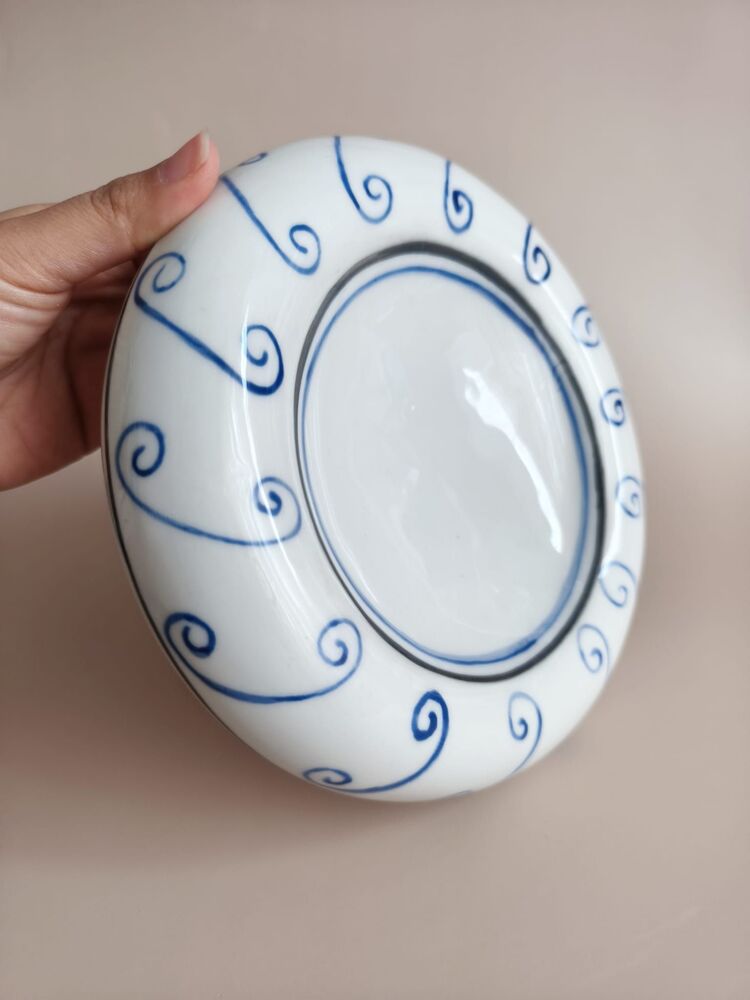 Çini Desenli Porselen Chef Tabağı