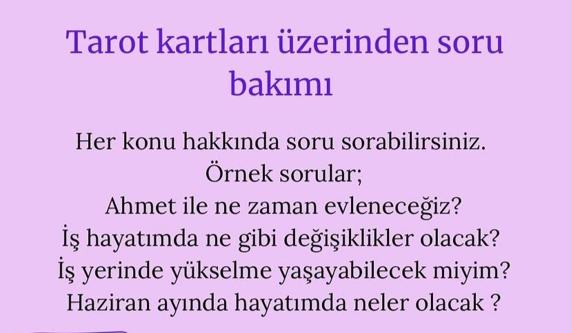 Tarot Bakımı ( 1 soru ) 