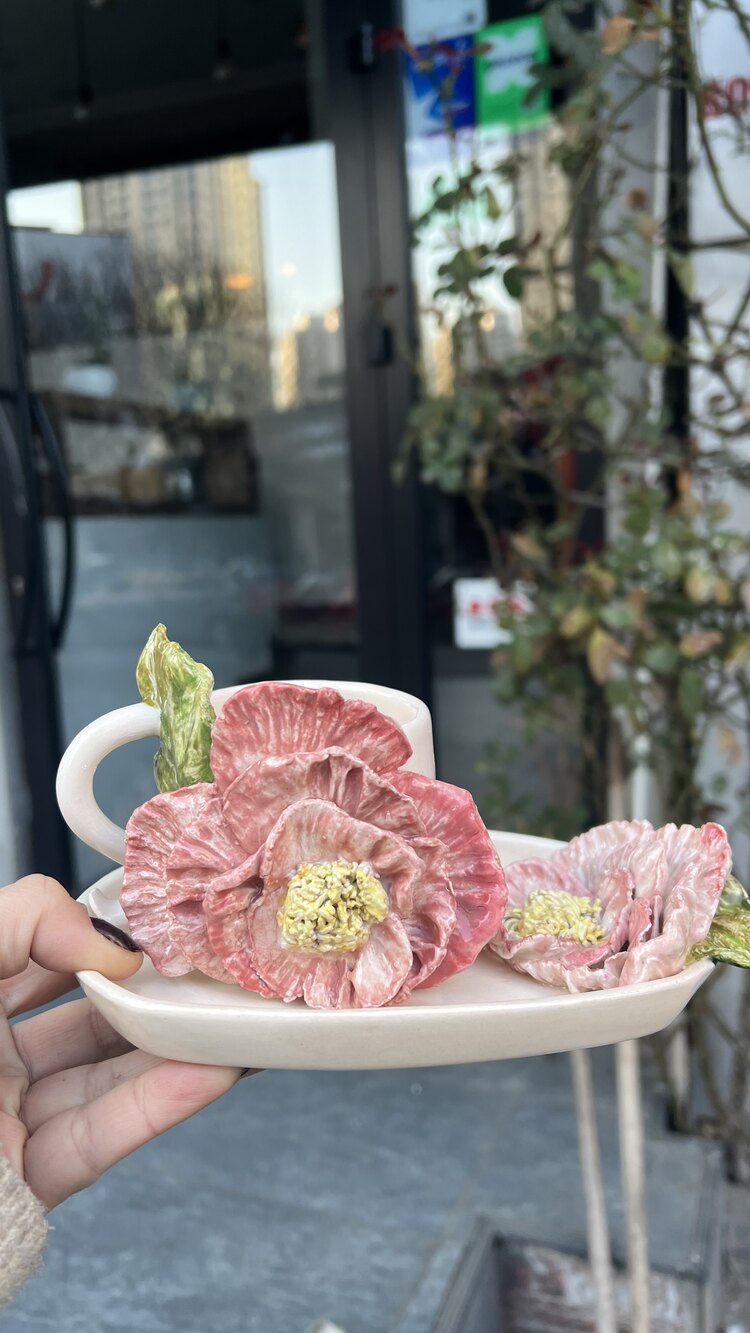 Flower cup with plate