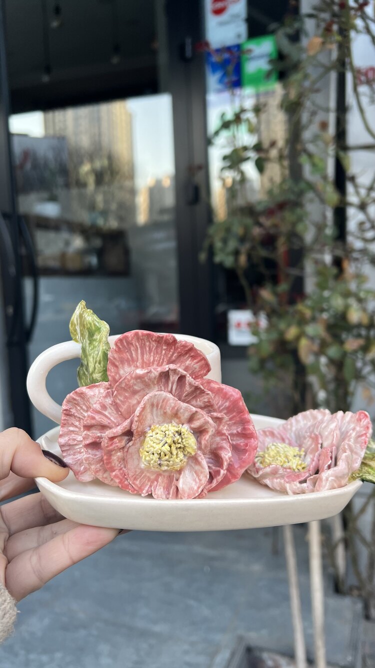 Flower cup with plate