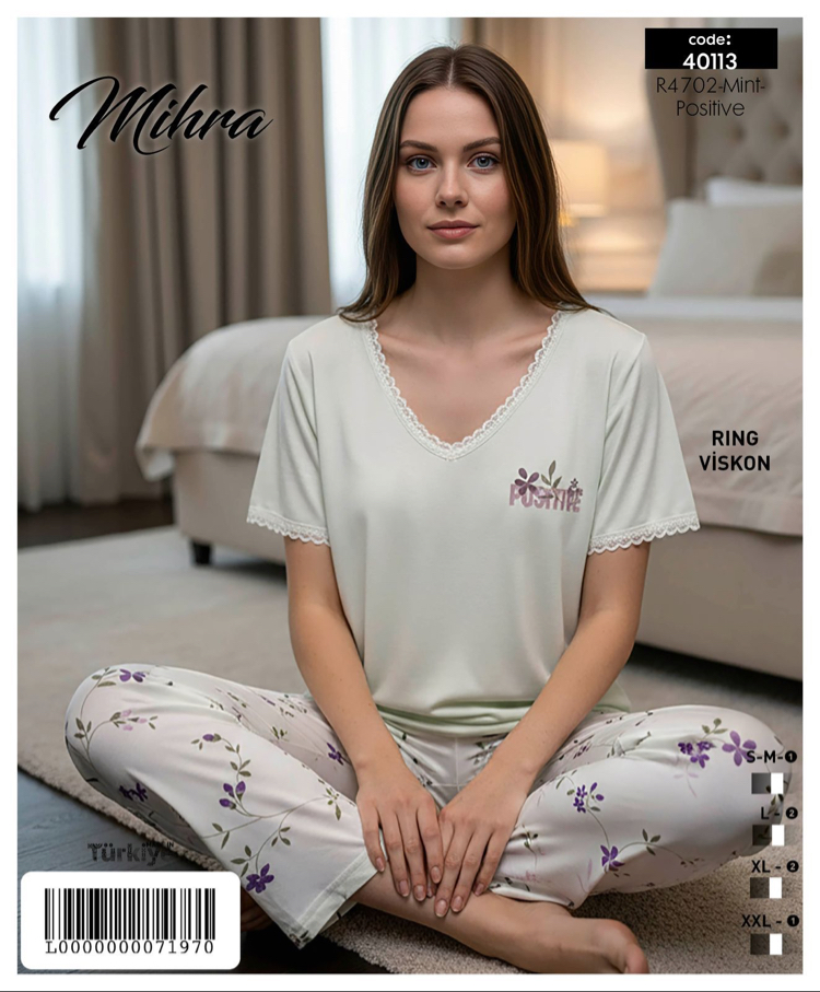 Kadın kapri pijama takımı