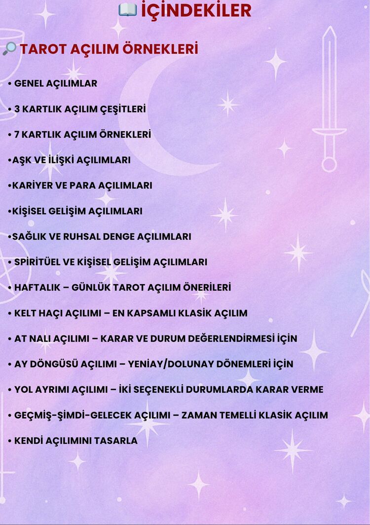 Tarot Açılım Rehberi - 114 Sayfa - (PDF)