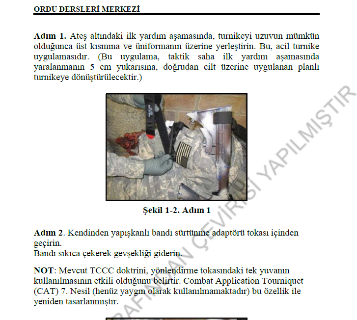 Taktik Savaş Yaralı Bakımı (TCCC) El Kitabı - Resmi Askeri İlk Yardım Doktrini (Türkçe PDF)