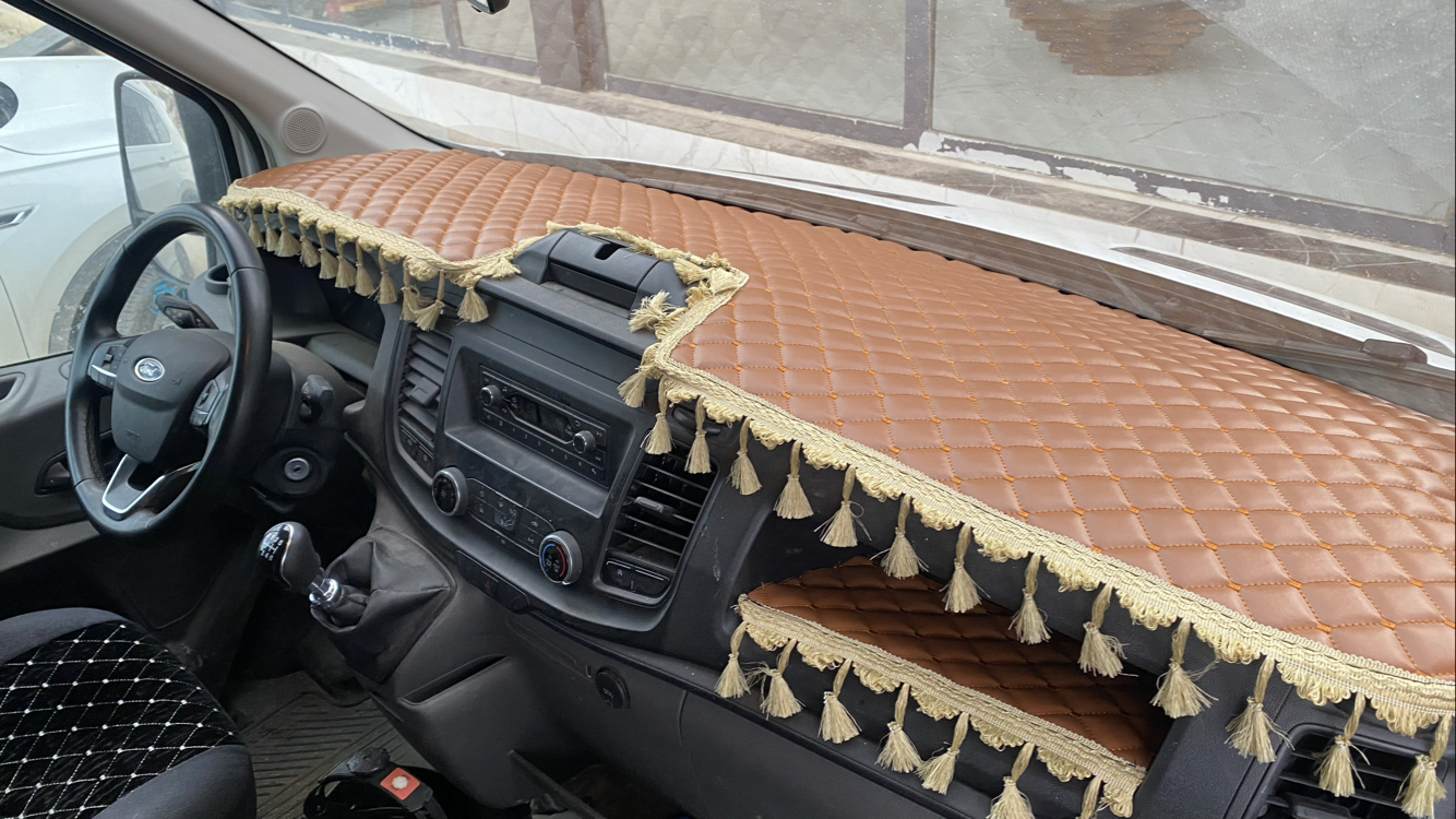 FORD TRANSİT TABA BEJ PÜSKÜLLÜ 2020 model ve sonrası için uyumlu Torpido örtüsü