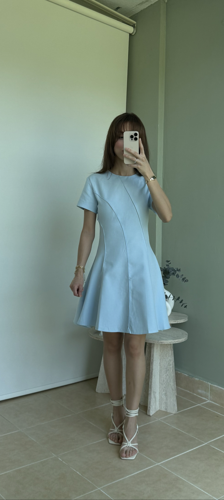 Açık Mavi Mini Elbise