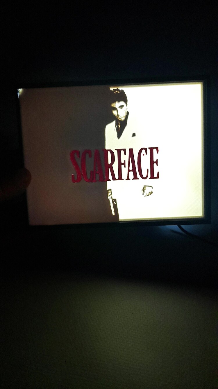 Scarface Poster Led Lightbox – Efsanevi Film Sahnesi Artık Senin Odanda