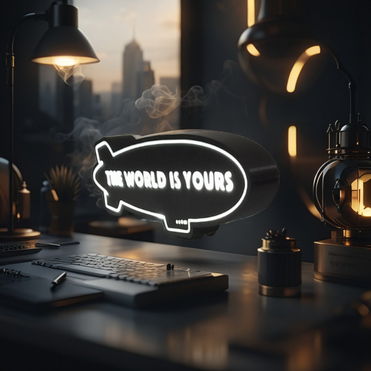 Scarface World Is Yours Zeplin – Işıklı Dekoratif Masa ve Oda Lambası