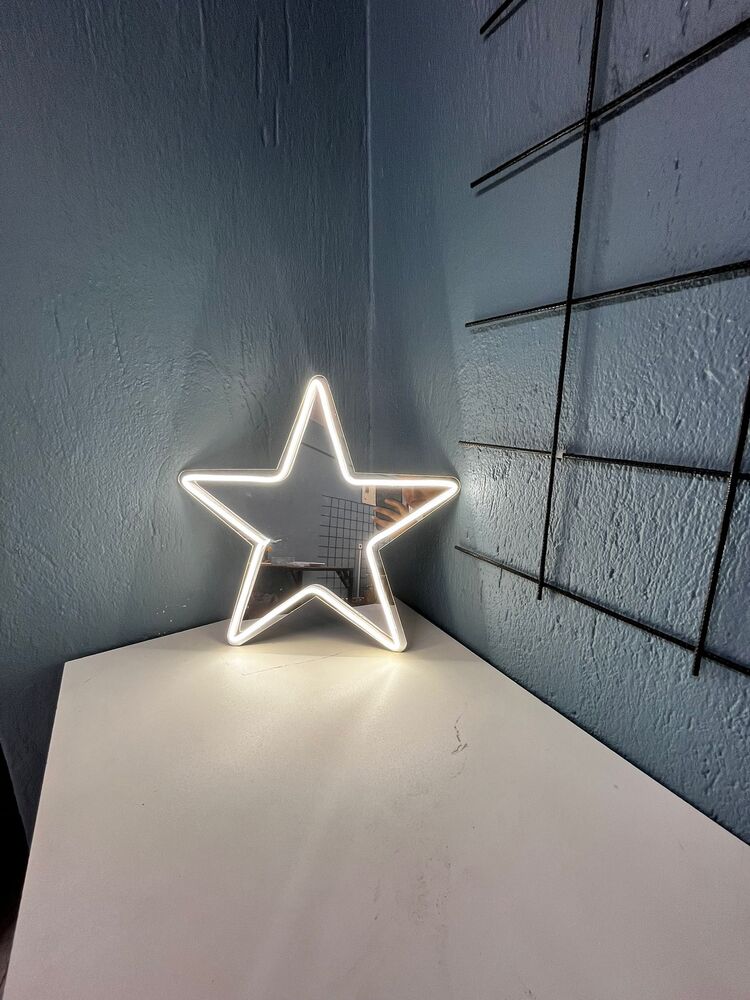 Neon Işıklı Yıldız Ayna
