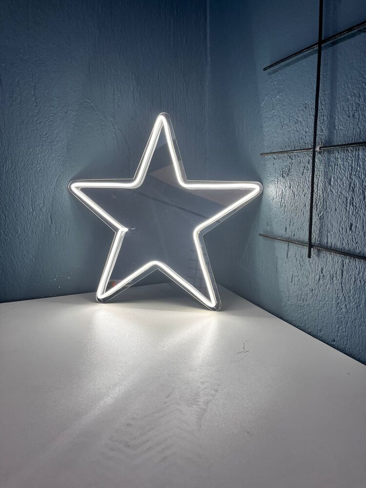 Neon Işıklı Yıldız Ayna