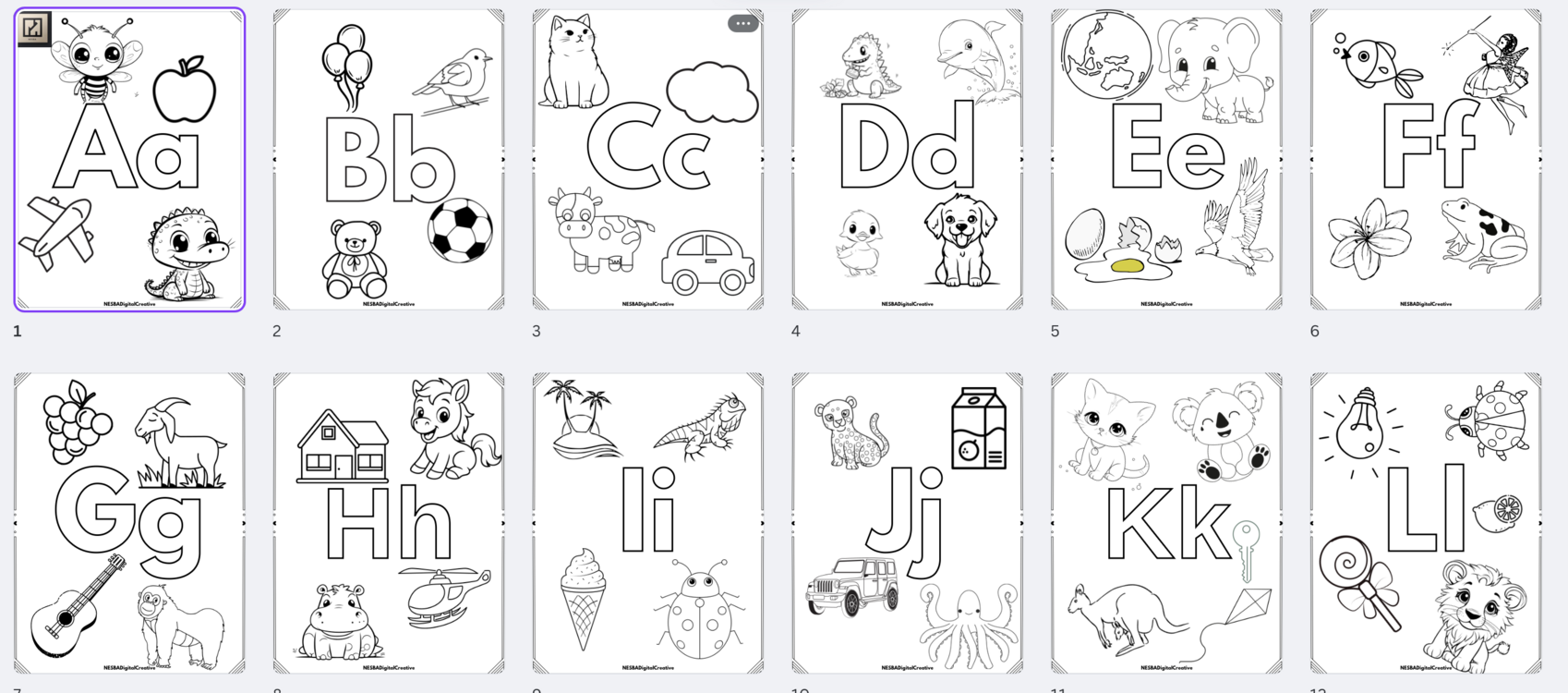 Alphabet A-Z Workbook: Letter Tracing, Coloring, Beginning Sounds (Digital Download)