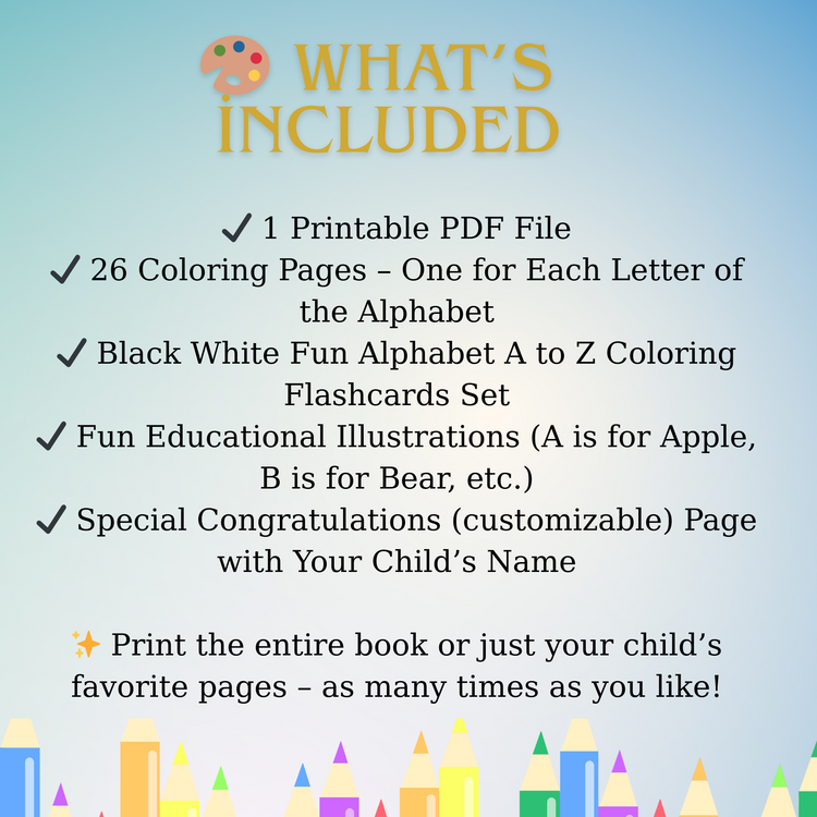 Black White Fun Alphabet A to Z Coloring Flashcards Set,ABC Coloring Book,Printable Alphabet Colorin