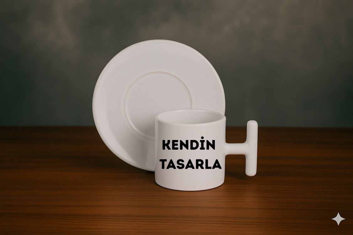 T Kulp Beyaz Kahve Fincanı