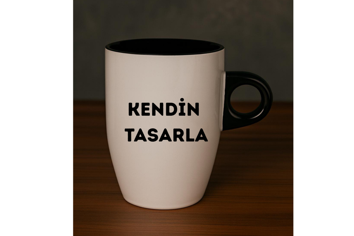 İçi ve Kulpu Siyah Latte Kupa