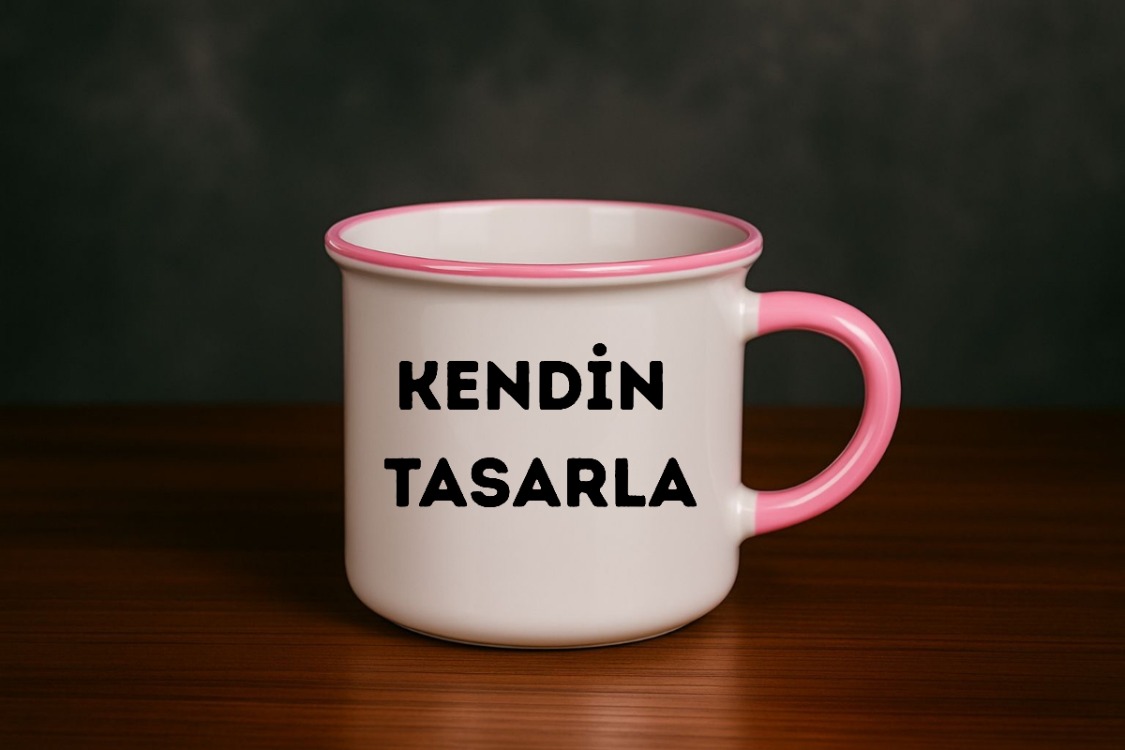 Pembe Porselen Enamel Kupa
