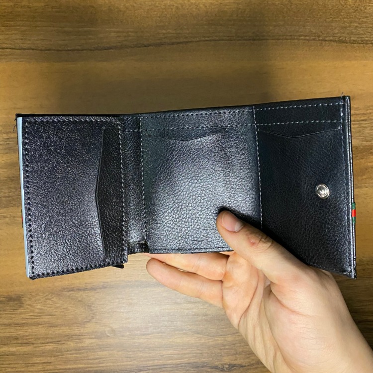 Kişiye Özel İsimli Gucci Siyah Deri Kartlık