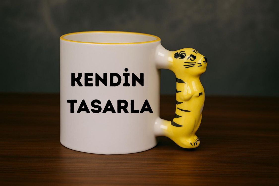 Kaplan Kulplu Porselen Kupa