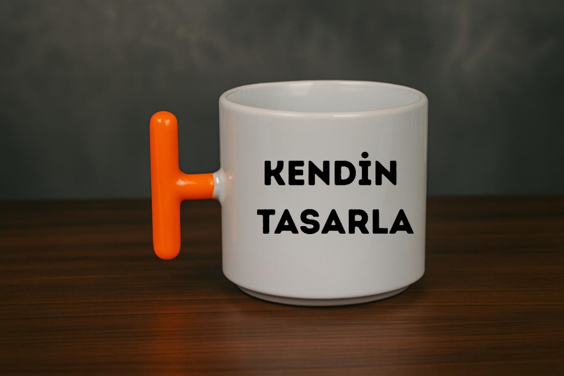 Porselen Turuncu T Kulp Kupa