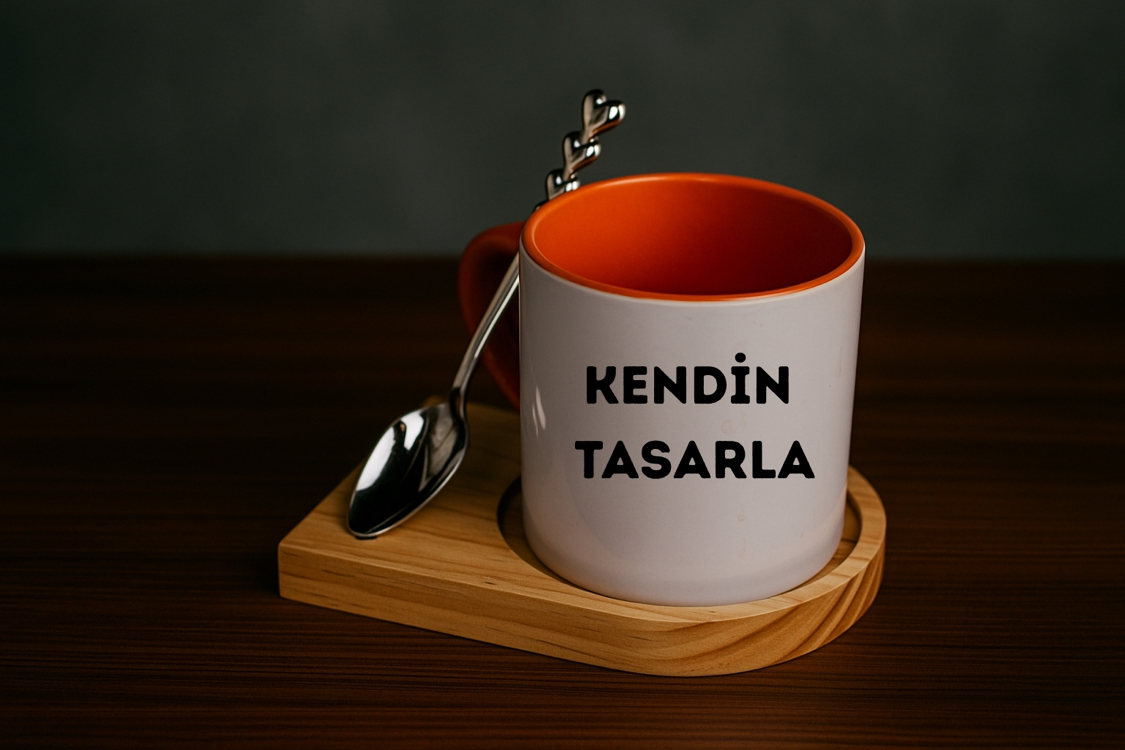 Ahşap Standlı Kaşıklı Kupa Set 