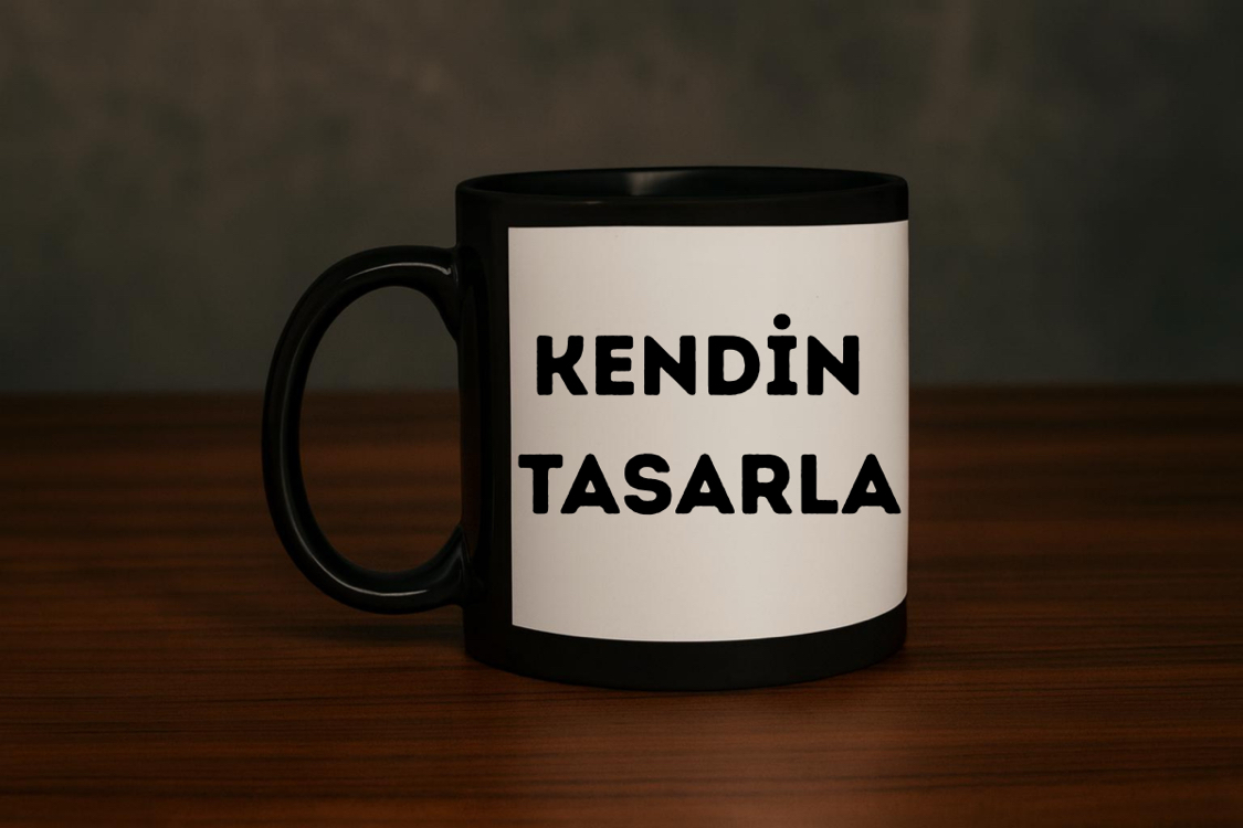 Beyaz Yamalı Siyah Kupa 
