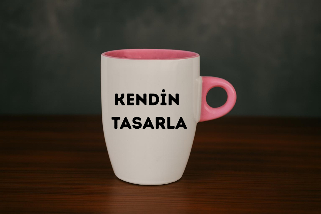 İçi ve Kulpu Pembe Latte Kupa 
