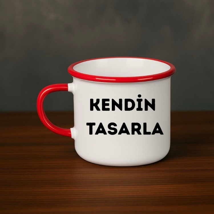 Kırmızı Porselen Enamel Kupa 