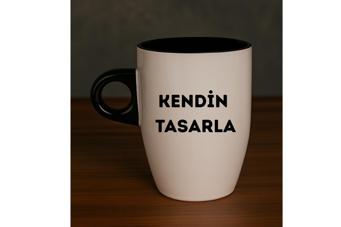 İçi ve Kulpu Siyah Latte Kupa