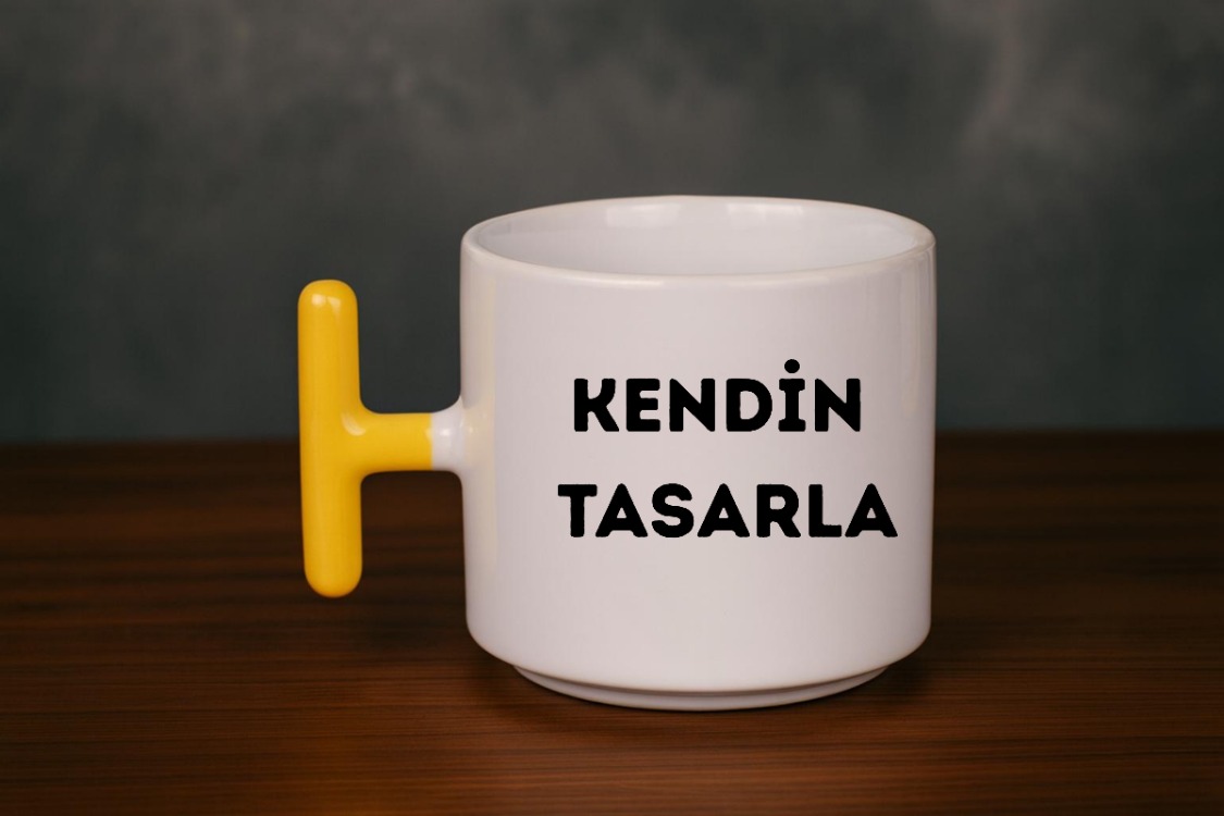 Porselen Sarı T Kulp Kupa