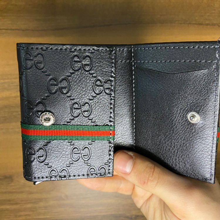 Kişiye Özel İsimli Gucci Siyah Deri Kartlık