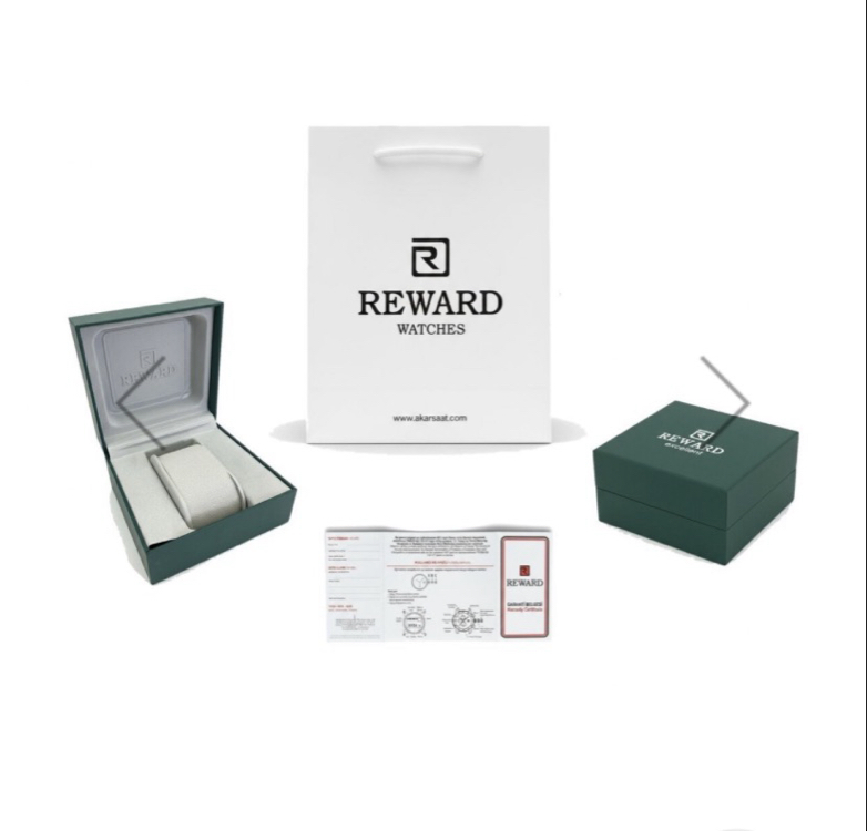 Reward Çift Renk Kasa Gümüş Kadran Kahverengi Deri Kordon 2 Yıl Garantili – Özel Kutulu