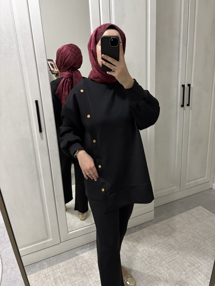 Scuba Kumaş Siyah 2’li Takım