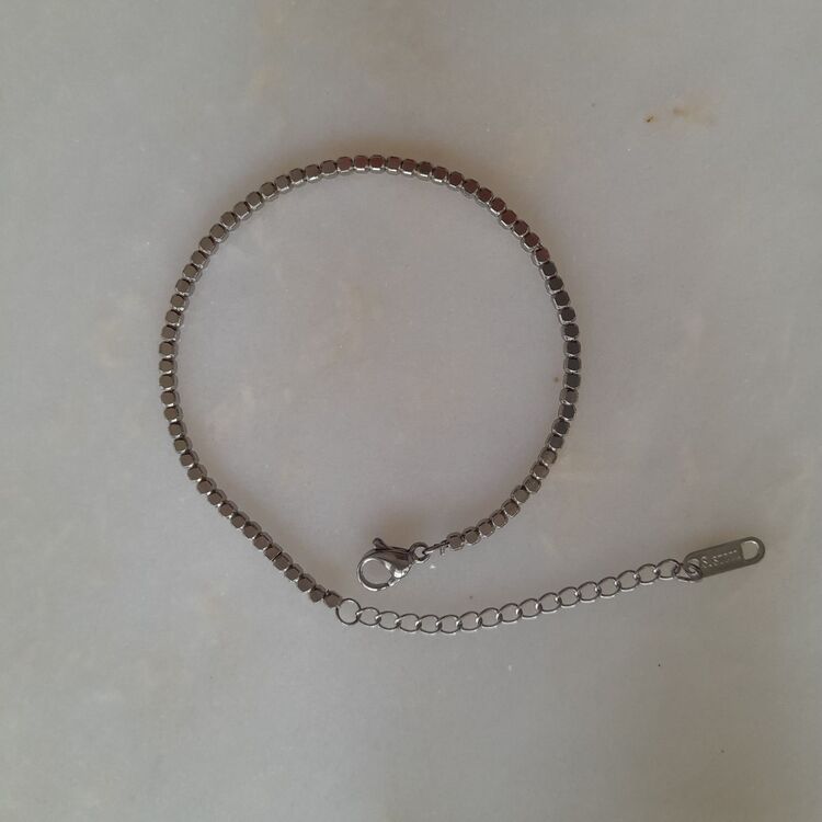 Çelik Mini Küp Silver Bileklik 