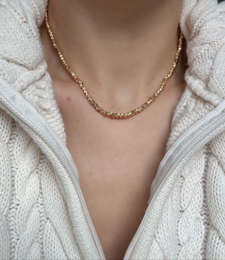  Altın Kaplama Dorika Model Gold Kolye 