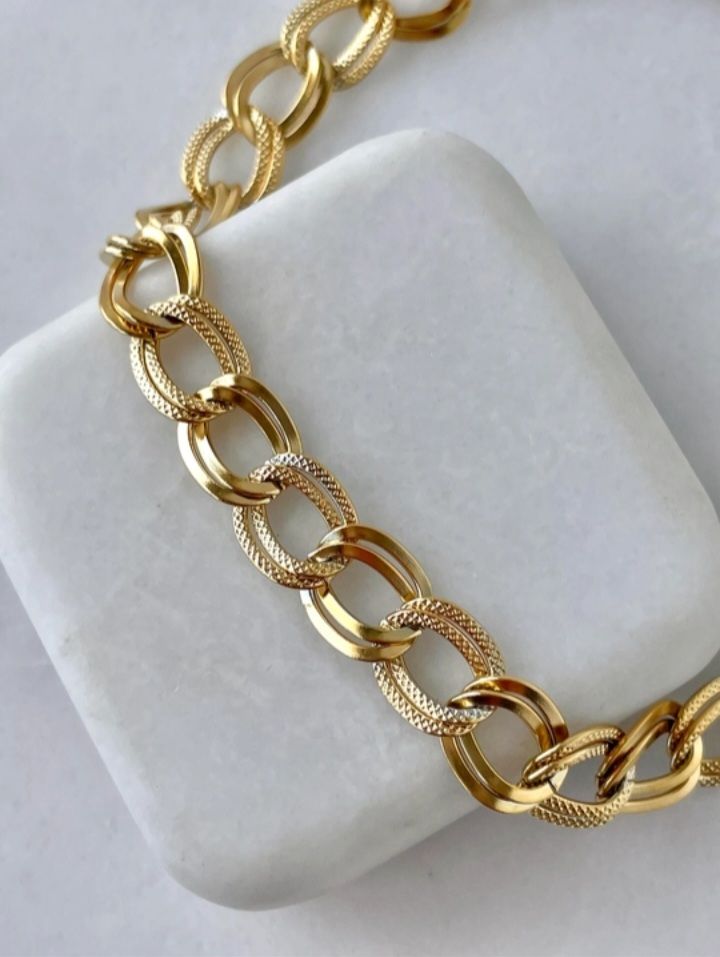 Çelik Halka Geçmeli Samanyolu Gold Bileklik