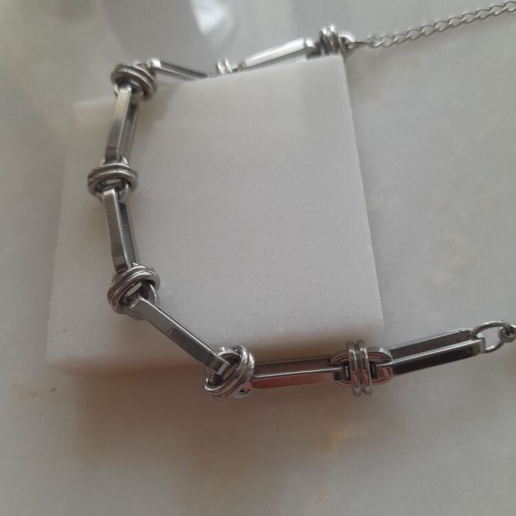 Çelik Uzun Kare Model Silver Bileklik 