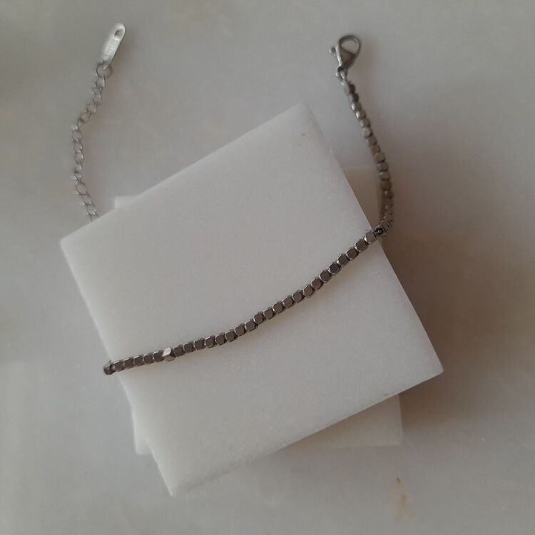 Çelik Mini Küp Silver Bileklik 