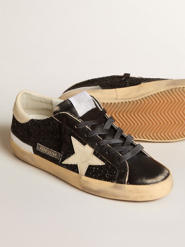 GOLDEN GOOSE - SuperStar Black Glitter