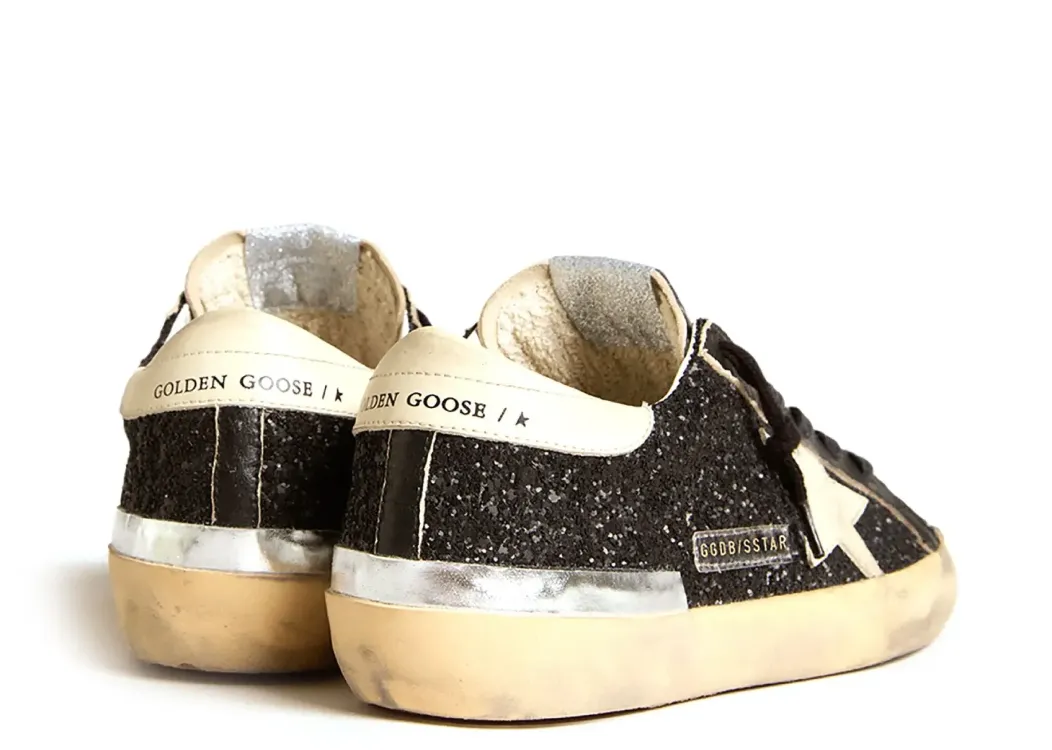 GOLDEN GOOSE - SuperStar Black Glitter
