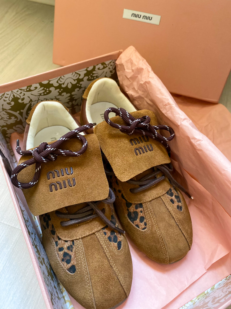 Miu Miu Leopard Sneaker – Kahverengi