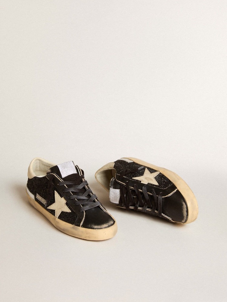 GOLDEN GOOSE - SuperStar Black Glitter
