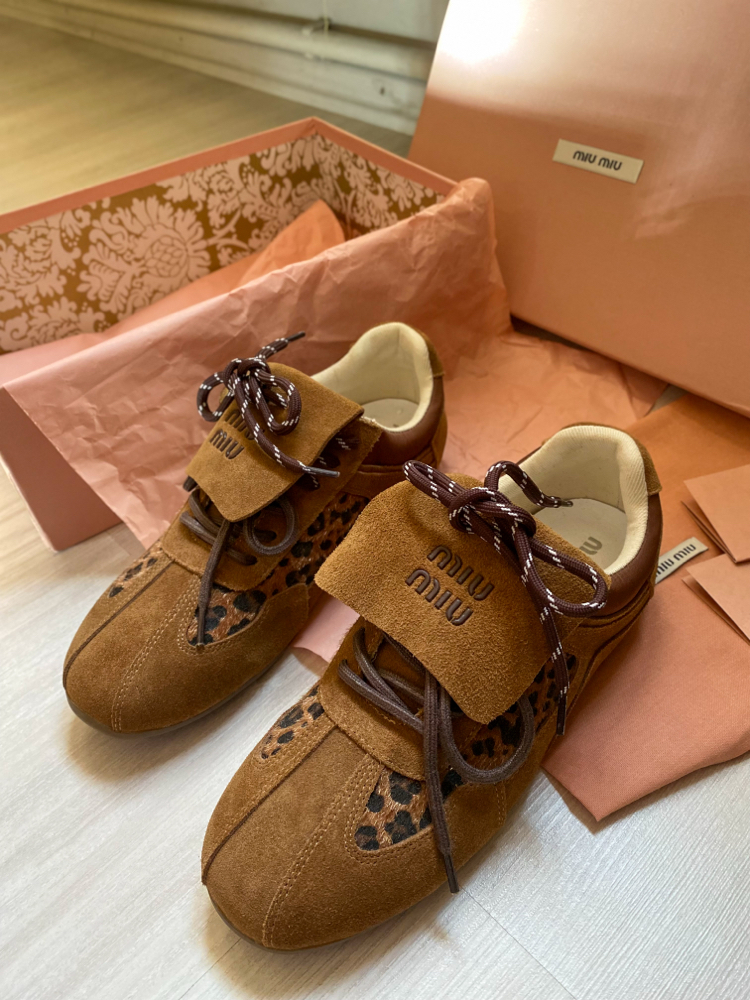 Miu Miu Leopard Sneaker – Kahverengi