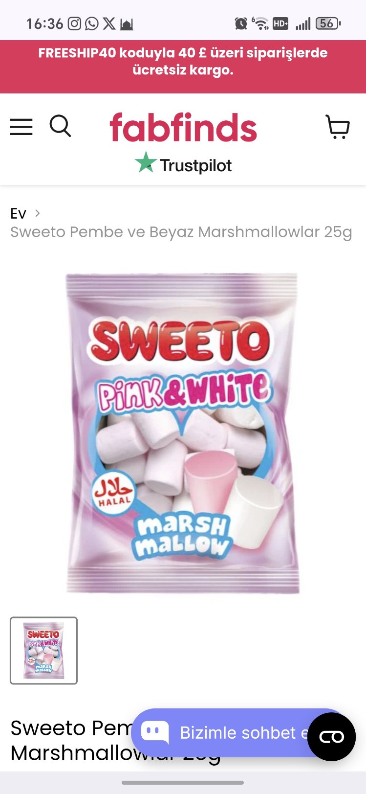 SWEETO PİNK&WHİTE MARSHMALLOW 30 GR
