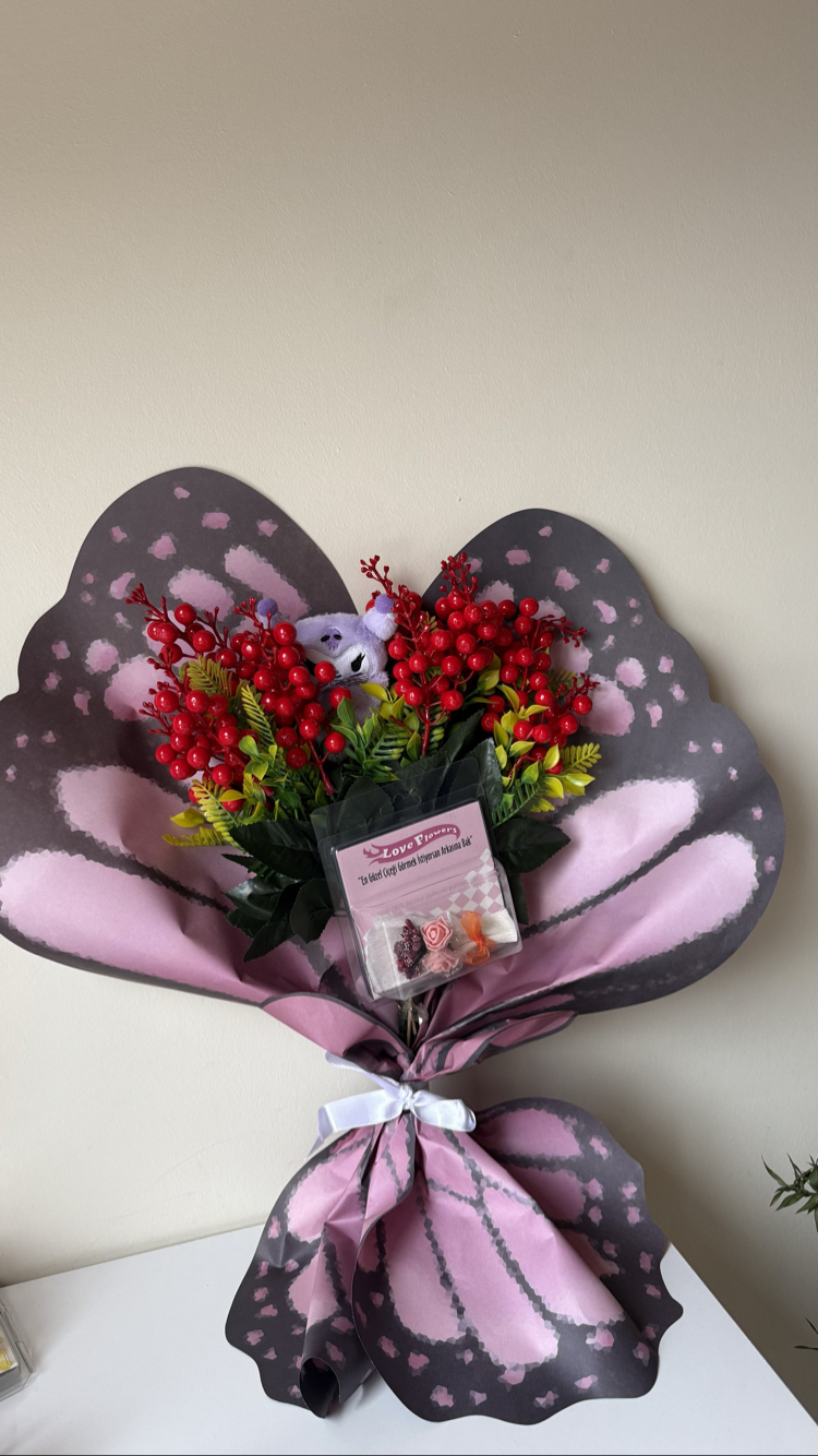 Hot flowers kokina buket